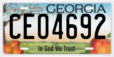 GA license plate CEO4692
