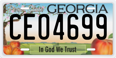 GA license plate CEO4699