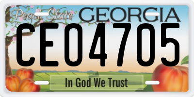 GA license plate CEO4705