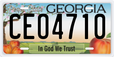 GA license plate CEO4710