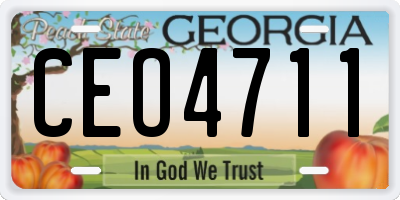 GA license plate CEO4711