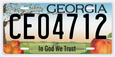 GA license plate CEO4712