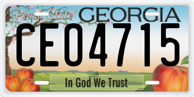 GA license plate CEO4715