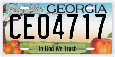 GA license plate CEO4717