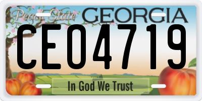 GA license plate CEO4719