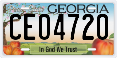 GA license plate CEO4720