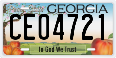 GA license plate CEO4721
