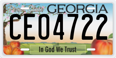 GA license plate CEO4722