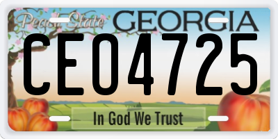 GA license plate CEO4725