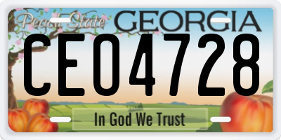 GA license plate CEO4728