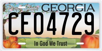GA license plate CEO4729