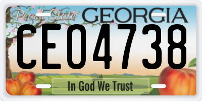 GA license plate CEO4738