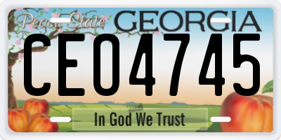 GA license plate CEO4745