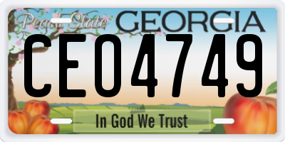 GA license plate CEO4749