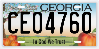 GA license plate CEO4760