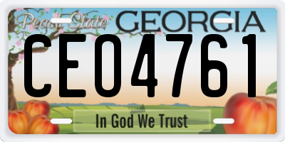 GA license plate CEO4761