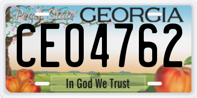 GA license plate CEO4762