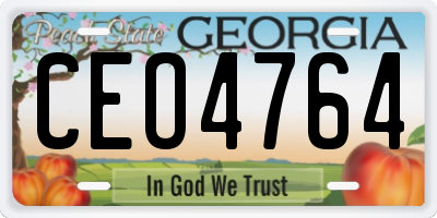 GA license plate CEO4764