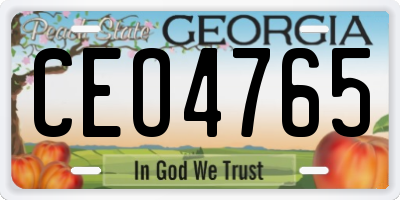 GA license plate CEO4765