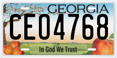 GA license plate CEO4768
