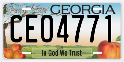 GA license plate CEO4771