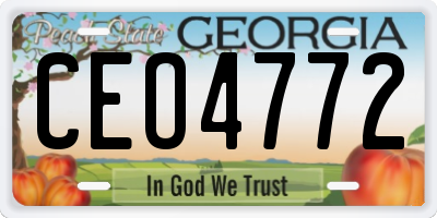 GA license plate CEO4772
