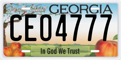 GA license plate CEO4777