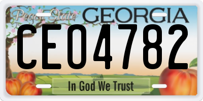 GA license plate CEO4782