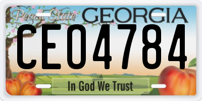 GA license plate CEO4784