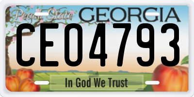 GA license plate CEO4793