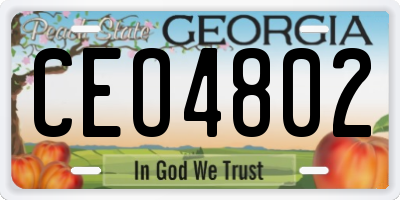 GA license plate CEO4802