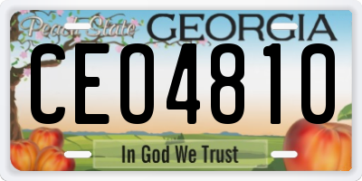 GA license plate CEO4810
