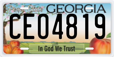 GA license plate CEO4819