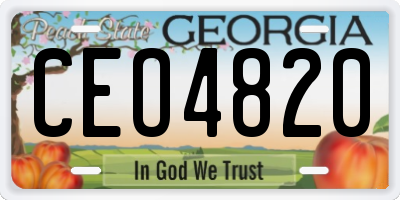GA license plate CEO4820