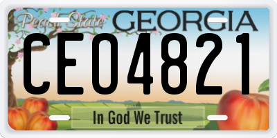 GA license plate CEO4821