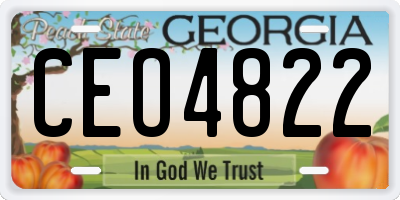 GA license plate CEO4822