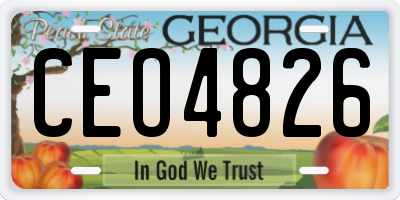 GA license plate CEO4826