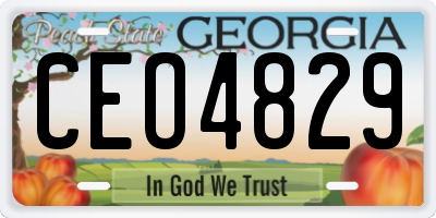 GA license plate CEO4829