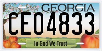 GA license plate CEO4833