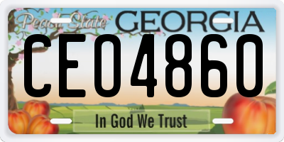 GA license plate CEO4860