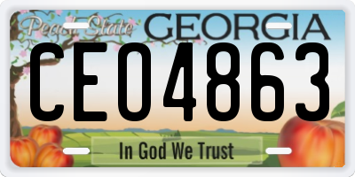GA license plate CEO4863