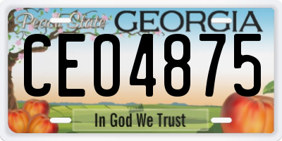 GA license plate CEO4875