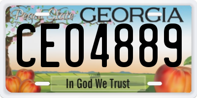 GA license plate CEO4889