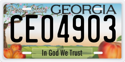 GA license plate CEO4903