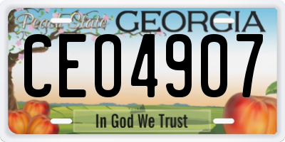 GA license plate CEO4907