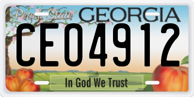 GA license plate CEO4912