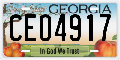 GA license plate CEO4917