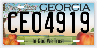 GA license plate CEO4919