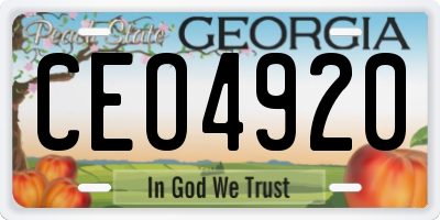 GA license plate CEO4920