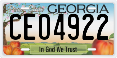 GA license plate CEO4922